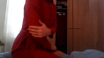 Preview 2 of Indian Girl Jeans - Crossdresser lady in red