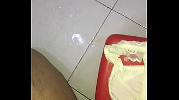 Preview 3 of Arab Muslim Black Burkha Xnxx - Cumshot on sexy panties