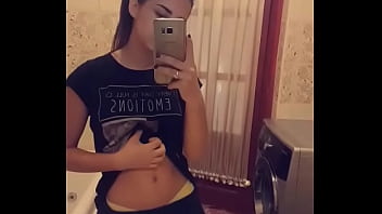 Preview 1 of Lola Michelle - Hot teen shows her little titties on phone