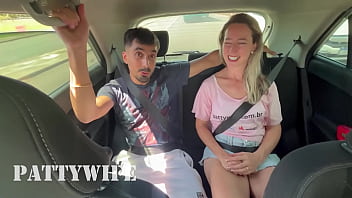 Preview 1 of Bbw Maryette - Husband Drives Car While Wife Fucks by Friend in Back Seat