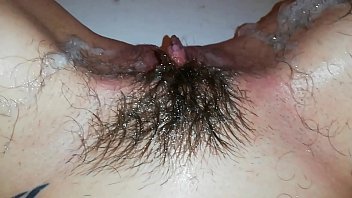 Preview 4 of Removing Dress Bra Wear Xxx - shaving off my extreme hairy big clit cunt in close up
