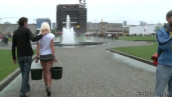 Preview 2 of Xxxxxxx Vdow - Busty tied blonde fucked in public