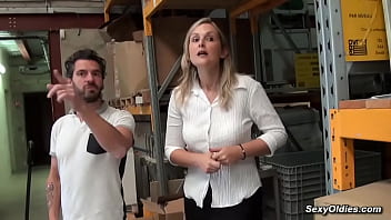 Preview 2 of Wwwkeralaxx Vedio - Tall French MILF sucks and fucks in the warehouse she works at