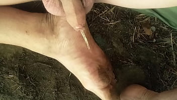 Preview 2 of Familt Sex - Piss on dirty feet,  after cumming. cumshot