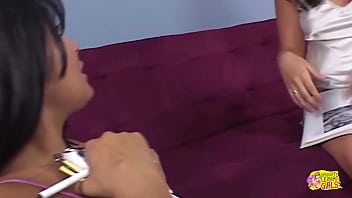 Preview 1 of Relaity Sex - A horny brunette lesbian seduces her studying buddy with big tits and bigger nipples