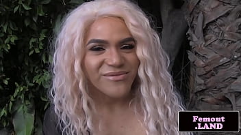 Preview 1 of Xxxvibeom - Sexy trans chick tugs on her cock
