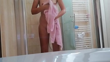 Preview 4 of 9 Yras - Spy voyager on sexy Hairy girls hot shower in the hotel during vacation