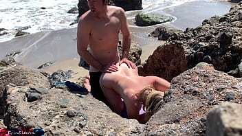 Preview 3 of New Sixy Video 2018 - Voluptuous blonde sunbathing nude on the beach fucks passer-by - Erin Electra