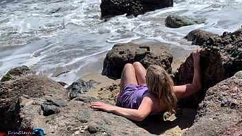 Preview 1 of New Sixy Video 2018 - Voluptuous blonde sunbathing nude on the beach fucks passer-by - Erin Electra