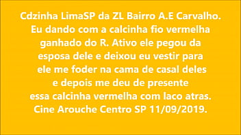 Preview 1 of Lesbian Mother Cheerleader - Cdzinha LimaSp dando no cine  Pra um ativo com a calcinha fio vermelho da esp do R 11092019