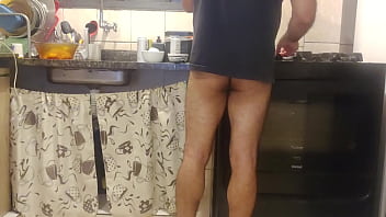 Preview 2 of Marathwada Sex - COOKING WITHOUT PANTS,  I ALMOST BURNED MY DICK ON THE STOVE,  CAN SOMEONE GIVE ME HEALING KISSES?