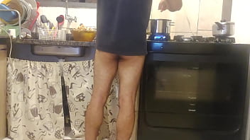 Preview 4 of Marathwada Sex - COOKING WITHOUT PANTS,  I ALMOST BURNED MY DICK ON THE STOVE,  CAN SOMEONE GIVE ME HEALING KISSES?