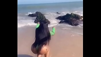 Preview 4 of Sex Near Dad - GHANA MODEL MOESHA BODOUNG SHAKES ASS ON BEACH