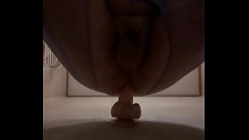 Preview 3 of Black Man In Kitchen Sex - Purple Bodystocking Dildo Ride