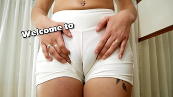 Preview 1 of Xxx Free Porn Sixe Video - Perfect Body Teen Puffy Cameltoe in See Through White Spandex Amazing Ass.