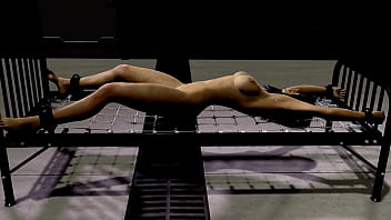Preview 4 of Paige Thurnah Solo - Electro t. on cot 3D animation