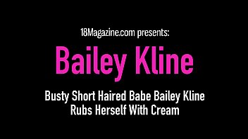 Preview 1 of Cd Submissa - Busty Short Haired Babe Bailey Kline Rubs Herself With Cream