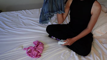 Preview 1 of Dora Halmai - Step Bro Bubblz Gets Dressed Like A Girl &amp_ Fucked After Losing Game