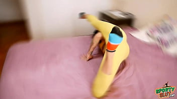 Preview 2 of Sixy Potos - Perfect Round Ass Tattoo b. Doing Yoga in Tight Leggings