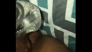 Preview 3 of Baby Bay X - Bottom slut plays with clear dildo after top cancels