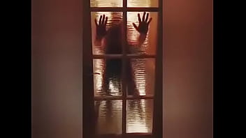 Preview 3 of Chaturbate Superheroes - Luna lips fucking guy on glass front door with me unknowingly on the other side (with an extra epic creampie on ryan)