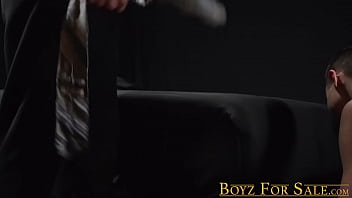 Preview 1 of Dog Grl Xxx Bulu Film - Horny daddy fucks tiny twink in stockings bareback style