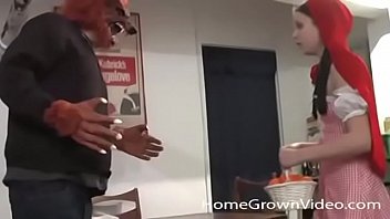 Preview 1 of I Dirty Police Girl - Little red riding hood gets stuffed by the big bad wolf
