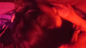 Preview 4 of Deutsch Klein - Hot MILF with big tits gives a blowjob in red light titty fucking and cumshot