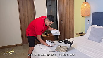 Preview 1 of Porn Movie Dowanload - My Stepson Catches Me Masturbating with His Microphones - Monique Fuentes &amp_ Max Betancur