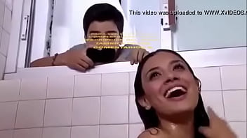 Preview 2 of Hindi Anal Hd - Spanish or Portuguese step Sister baths as y. brother peeps thru window