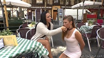 Preview 1 of 19 Boobs - Slut in bondage smoking in public