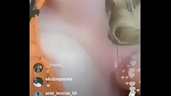 Preview 1 of Interccial Anal - Ense&ntilde_a las tetas y se mete un vibrador en directo en instagram