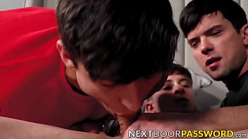 Preview 2 of Huge Cocks Cums - Elliot Finn surprised his boyfriend Dakota Payne with a hot threesome Valentines gift