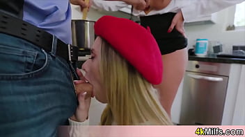 Preview 2 of Porn Xzx - Stepmom helps to teach my GF how to satisfy a man and she is an expert