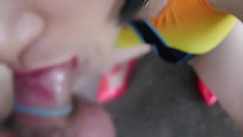 Preview 3 of Mojra Porn - Ray Ayanashi japanese crossdresser swimsuit Face Fuck2