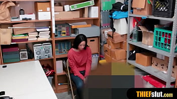 Preview 1 of Indina Acter Bollwood - Dark haired petite shoplifter punish fucked from behind