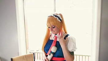 Preview 1 of African Mom Big Pussy Pic - Amy fantasy masturbes as tohru with a hitachi