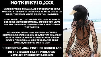 Preview 1 of Arisu Ozawa Message - Hotkinkyjo anal fist her ruined ass on the beach till it prolapse
