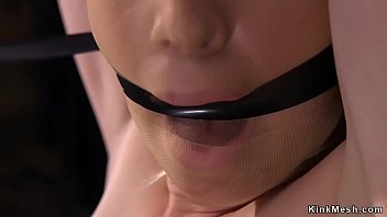 Preview 3 of Sort Genital - Babe gets caned in doggy device bondage