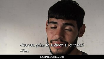 Preview 2 of Sunny Leone Biopic Xxx - LatinLeche - Sexy Latino Boy Gets Covered In Cum By Four Hung Guys