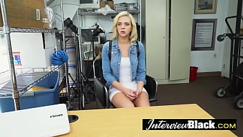 Preview 1 of Odia Rape Sex - Hot tiny blonde loves to taste the big black casting agent cock like a lollipop