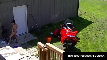 Preview 2 of Xnxx Hd Barzzers - Wild Webcammer Its Cleo Mounts A Tractor &amp_ A Dildo!