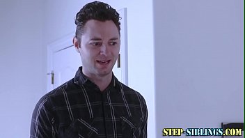 Preview 2 of Riley Reid Babysiter - Teen stepsis gobbles cock and gets pounded