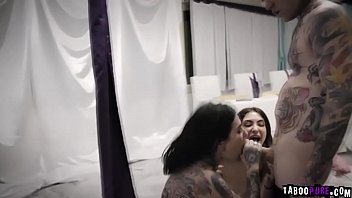 Preview 3 of Fashto Xxx - Jane Wilde and Angel Joanna shared Small Hands big cock putting it deep down their throats