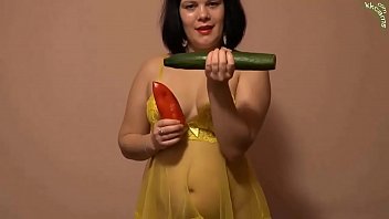 Preview 1 of Abbie Cat Lyen Parker - Anal With A Cucumber And Pepper In The Ass Of A Young Brunette Hot Amateur Cucumber Cam Homemade