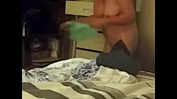 Preview 4 of Lesbian Talking Badroom - Wifes tits out on cam