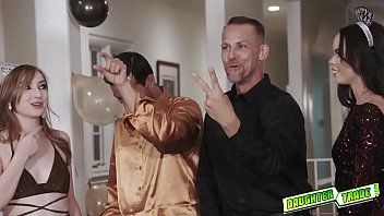 Preview 2 of Held Gun - Daddies pounds their teens tight pussies from behind doggystyle