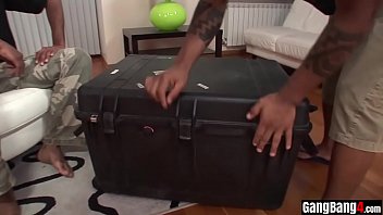 Preview 1 of Top Sleeping Mom - Shy white slut unboxed and gangbanged by perv BBC dudes