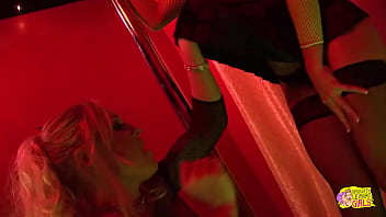 Preview 1 of Wwwxxx 14 Eyer Old - Two blonde strippers with massive tits get into a fight but finger and make up