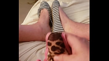 Preview 2 of Big Melons Solo Fisting - Jacking off in little panties while wearing my exes flats.